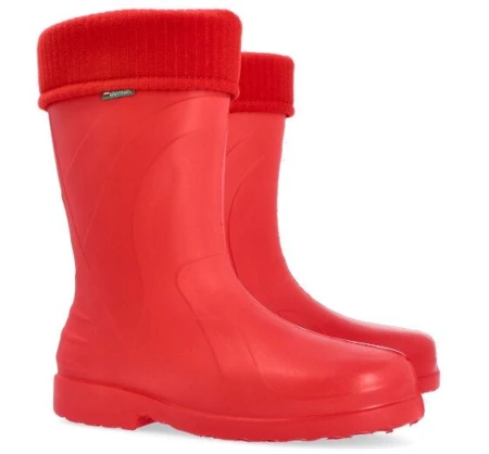 Czerwone kalosze damskie z ocieplaczem Luna C